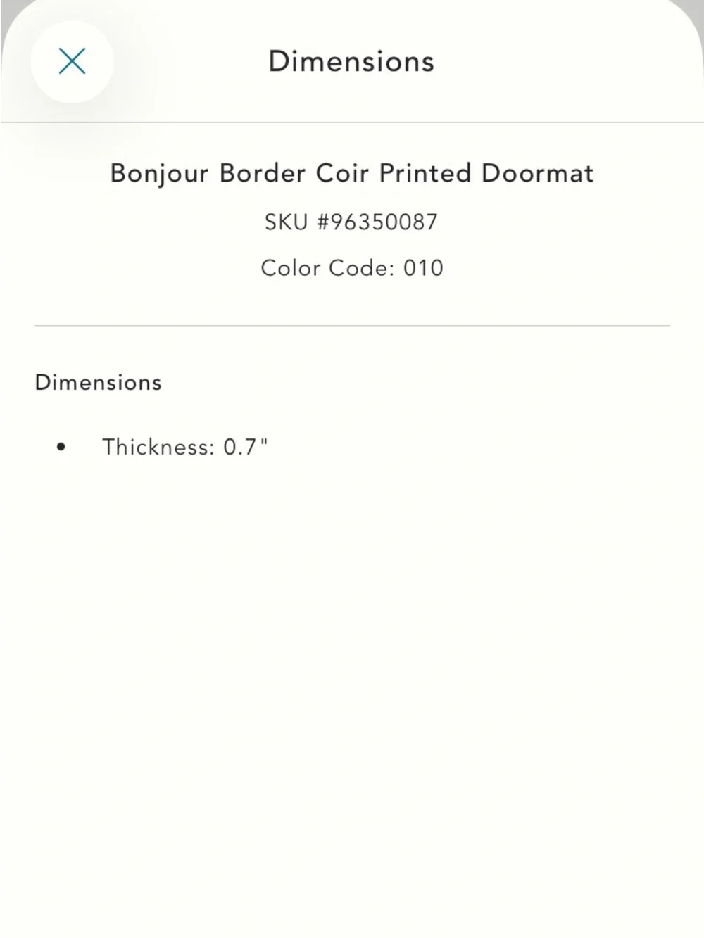 Anthropologie Bonjour Printed Doormat NWT